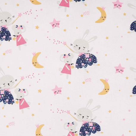 Taies de coussin pour tour de lit modulable fairy flore Bleu marine+Rose 5 - vertbaudet enfant 