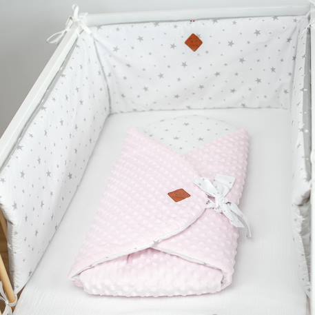 Couverture d'emmaillotage évolutive minky stella Bleu+Camel+Gris+Rose 20 - vertbaudet enfant 