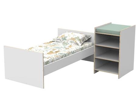 Lit combiné évolutif en bois - first Blanc+Blanc/marron 5 - vertbaudet enfant 