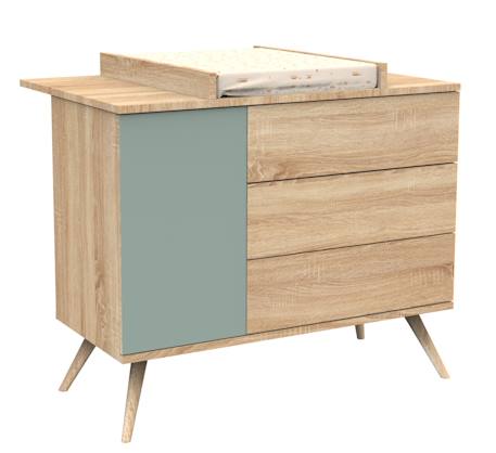 Plan à langer pour commode en bois - seventies Blanc/marron+Marron 8 - vertbaudet enfant 