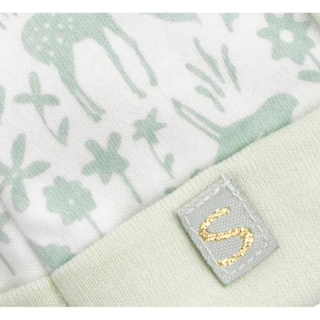 Bonnet de naissance en coton - promenons nous Blanc/jaune+Blanc/vert 5 - vertbaudet enfant 