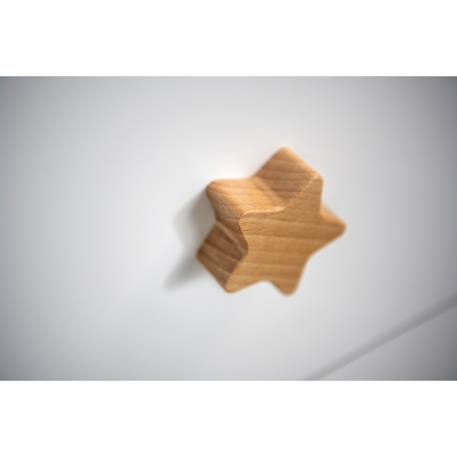 Commode 2 tiroirs 2 niches boutons étoile - oslo Blanc 4 - vertbaudet enfant 