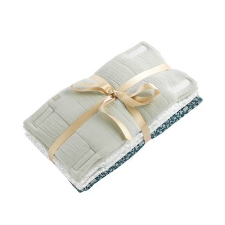 Protection de barreaux de lit en coton - promenons nous Bleu/blanc+Jaune/blanc 2 - vertbaudet enfant 