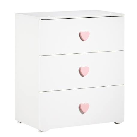 Commode à langer 3 tiroirs - basic Blanc+Blanc/gris+Blanc/rose 10 - vertbaudet enfant 