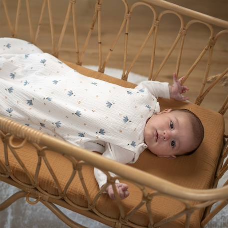 Drap housse berceau en gaze de coton jeanne Beige+Blanc+Bleu+Camel+Écru+Gris+Rose+Terracotta+Vert de gris 17 - vertbaudet enfant 