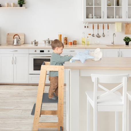 Tour d'apprentissage évolutive en bambou fsc® Anthracite+Anthracite - naturel+Blanc+Blanc - naturel+Naturel 10 - vertbaudet enfant 