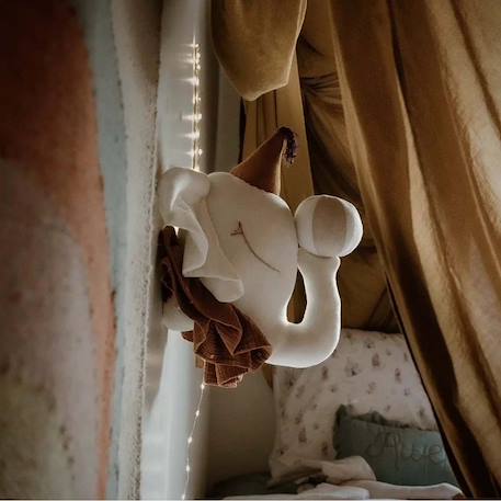 Trophée mural éléphant en lin – décoration chambre bébé enfant Écru, cirque, caramel 4 - vertbaudet enfant 