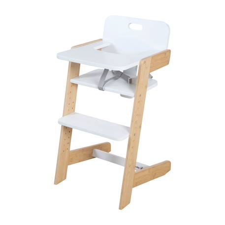 Chaise haute évolutive en bambou fsc® avec plateau repas nature up Anthracite - naturel+Blanc - naturel+Bois naturel 7 - vertbaudet enfant 