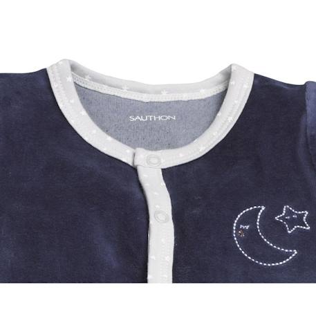 Pyjama bébé à manches longues en velours - merlin Blanc+Bleu 5 - vertbaudet enfant 