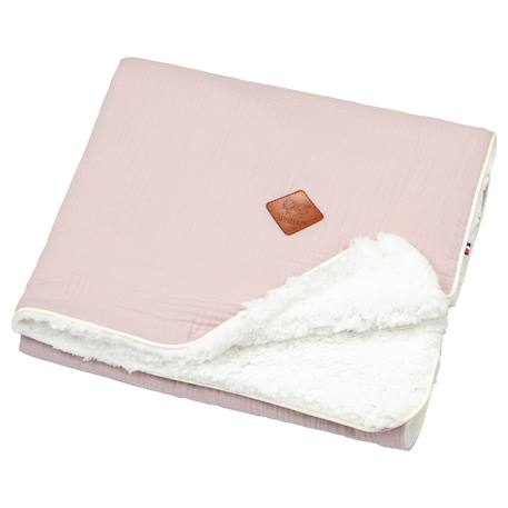 Couverture en gaze de coton et sherpa jeanne Beige+Blanc à pois or+Bleu+Camel+Camel à pois or+Écru+Gris+Rose+Terracotta+Vert à pois or+Vert de gris 33 - vertbaudet enfant 