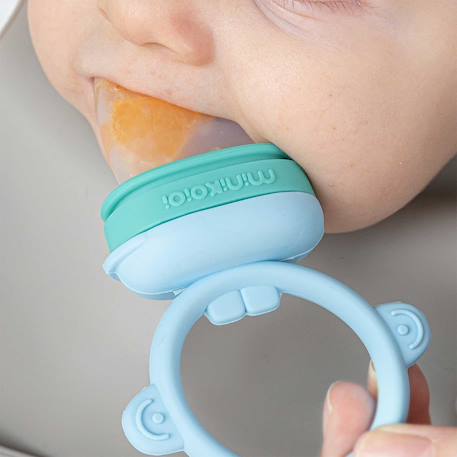 Grignoteur bébé en silicone innovant Bleu marine+Caramel+Vert amande 9 - vertbaudet enfant 