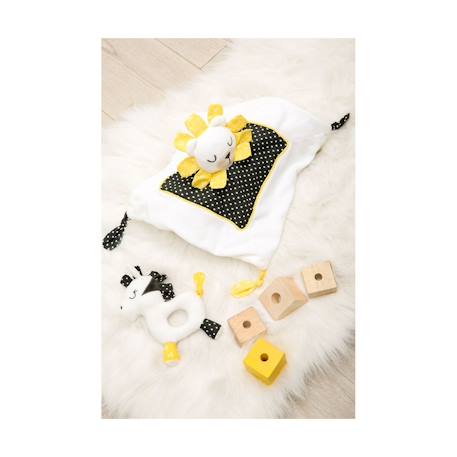 Hochet en velours - pluche et pompon Blanc 2 - vertbaudet enfant 