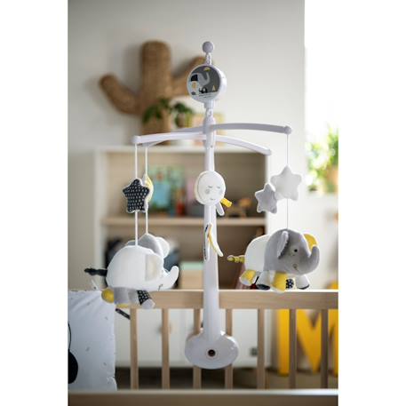 Mobile musical bébé eléphant en coton - babyfan Gris 4 - vertbaudet enfant 