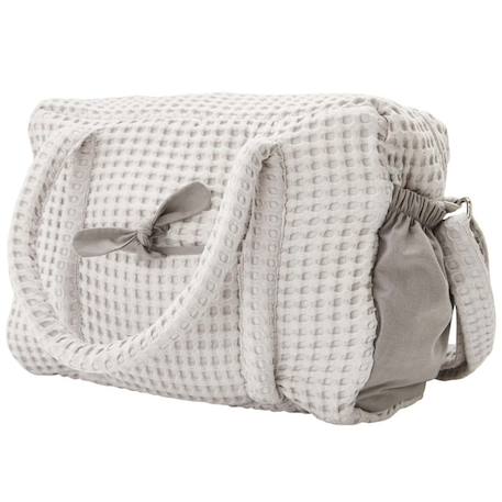 Sac à langer en coton gaufré Beige+Gris 9 - vertbaudet enfant 