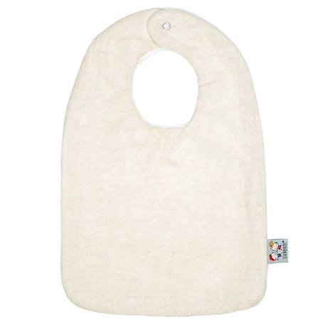 Bavoir bébé en lin Beige+Écru+Pêche+Vert de gris 1 - vertbaudet enfant 