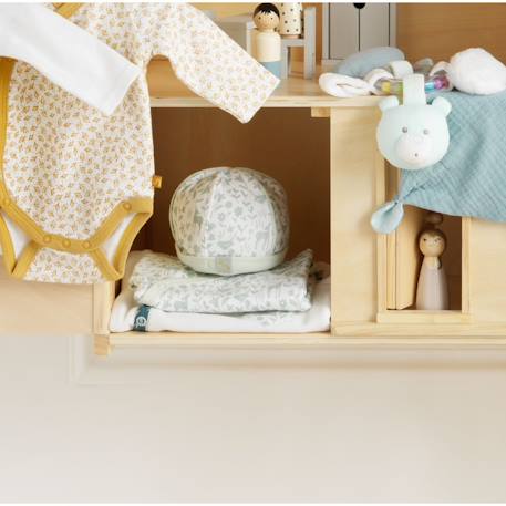 Bonnet de naissance en coton - promenons nous Blanc/jaune+Blanc/vert 6 - vertbaudet enfant 