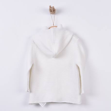 Cardigan bébé à capuche en coton bio gots Écru 4 - vertbaudet enfant 