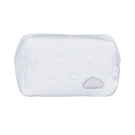 Trousse de toilette en coton bio - lily Blanc+Bleu 2 - vertbaudet enfant 