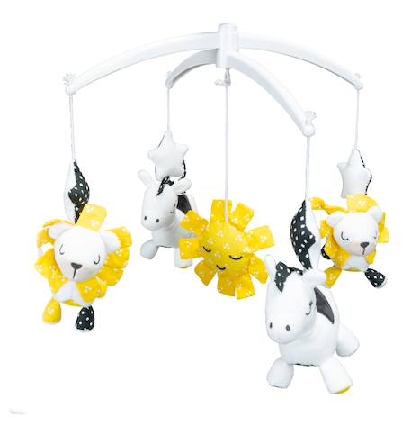 Mobile musical en velours - pluche et pompon Blanc 2 - vertbaudet enfant 