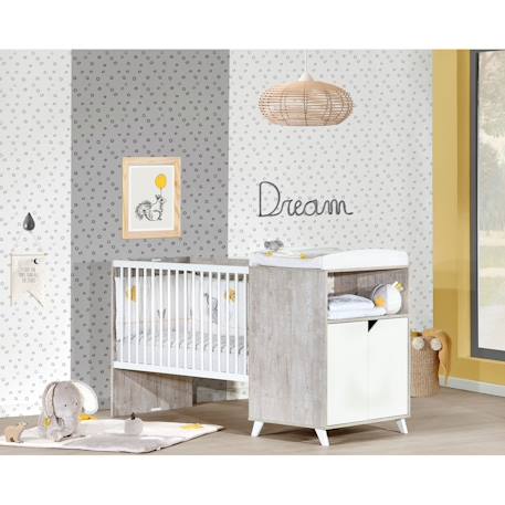 Lit combiné évolutif en bois - scandi Blanc/gris 5 - vertbaudet enfant 