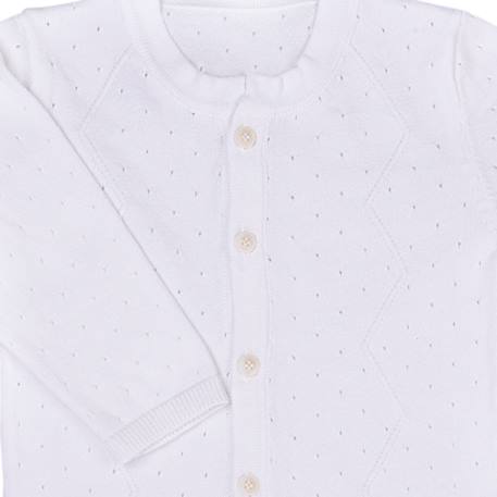 Combinaison bébé en tricot de coton bio Bleu+Écru+Natural+Rose 5 - vertbaudet enfant 