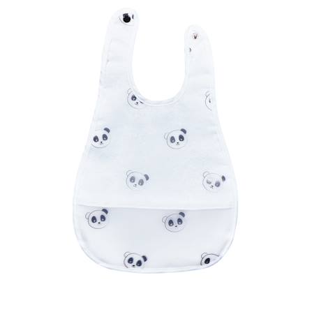 Bavoir avec récupérateur - chao chao Blanc+Blanc/noir 1 - vertbaudet enfant 
