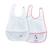Bavoir plastifié avec récupérateur - miss fleur de lune Blanc+Rose/blanc 4 - vertbaudet enfant 