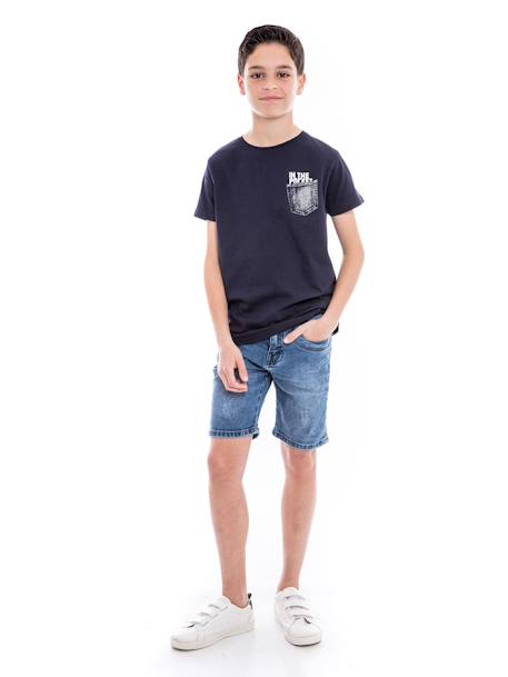 T-shirt pur coton organique nampty garçon Blanc+Bleu marine+Gris+Noir 8 - vertbaudet enfant 