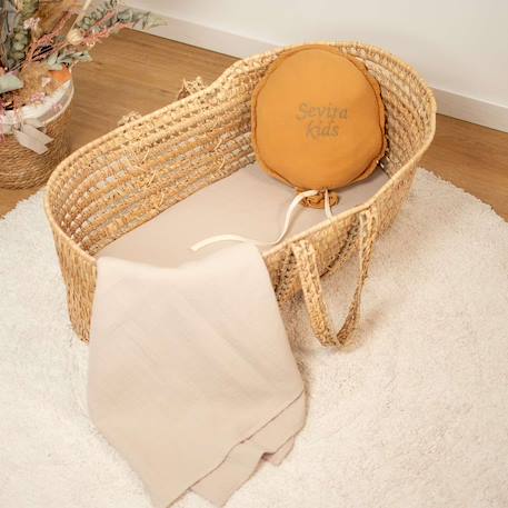 Drap housse couffin en double gaze à carreaux Beige+Blanc+Bleu+Bleu indigo+Gris clair+Marron+Rose 2 - vertbaudet enfant 