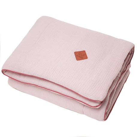 Couverture en gaze de coton jeanne Beige+Blanc+Blanc à pois or+Bleu+Camel+Écru+Gris clair+Terracotta+Vert de gris+Vieux rose 47 - vertbaudet enfant 