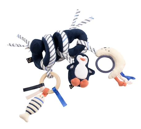 Spirale d'activités pingouin en velours - baby sailor Bleu 1 - vertbaudet enfant 