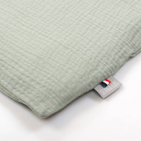 Taie d'oreiller unie en double gaze de coton Beige+Blanc+Bleu+Camel+Écru+Gris+Rose+Terracotta+Vert 19 - vertbaudet enfant 