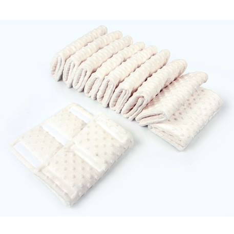 Tour de lit modulable 10 pièces extra doux minky Bleu+Écru+Gris+Rose 8 - vertbaudet enfant 