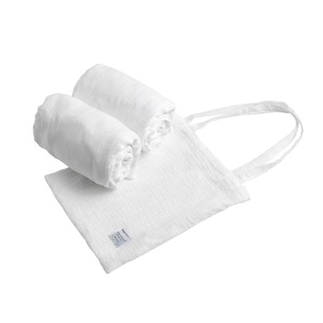 Lot 2 draps housse pour lit évolutif bébé en coton - galopin Blanc+Bleu ciel+Bleu nuit+Jaune+Rose 1 - vertbaudet enfant 