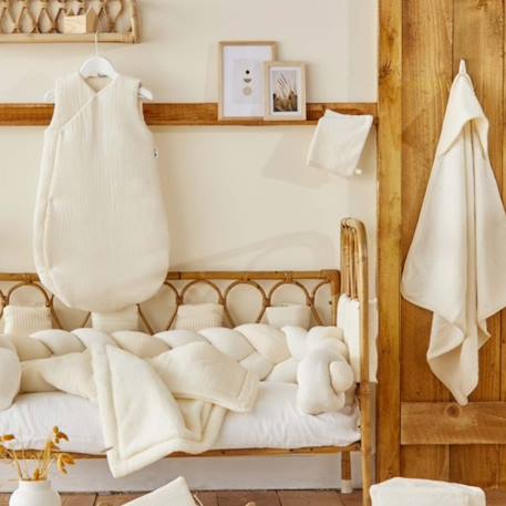 Peignoir bébé et enfant à capuche en bambou Écru+Rose clair+Vert d'eau 2 - vertbaudet enfant 