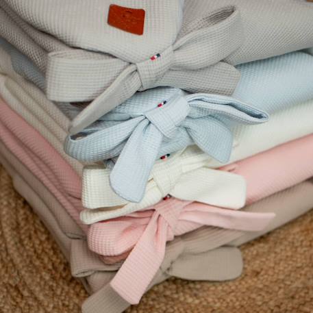 Couverture d'emmaillotage en nid d'abeille Beige+Bleu+Écru+Rose+Vert 9 - vertbaudet enfant 