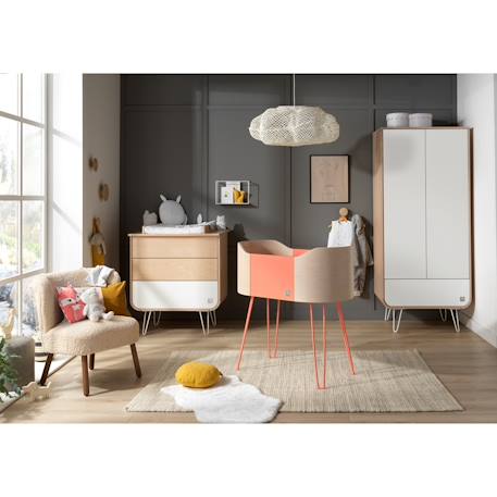 Berceau pieds métal - galopin Bleu+Gris+Orange 10 - vertbaudet enfant 