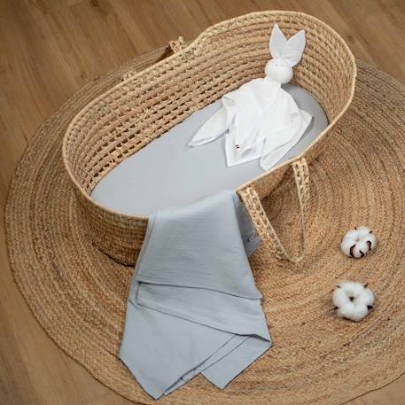 Drap housse couffin en double gaze à carreaux Beige+Blanc+Bleu+Bleu indigo+Gris clair+Marron+Rose 16 - vertbaudet enfant 