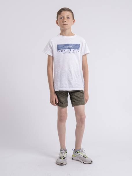 Bermuda motifs baskel garçon Gris foncé+Kaki 8 - vertbaudet enfant 