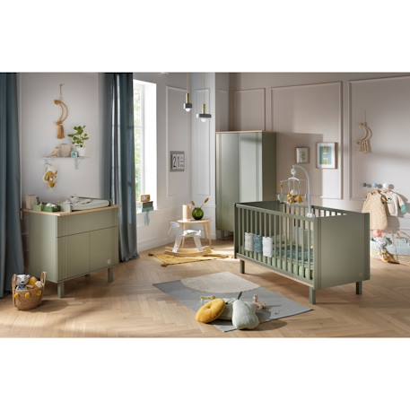 Lit bébé évolutif à barreaux - eleonore Vert 4 - vertbaudet enfant 