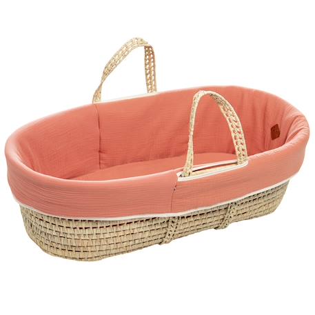 Couffin bébé avec matelas habillage et drap housse jeanne Beige+Blanc+Bleu+Camel+Écru+Gris clair+Rose+Terracotta+Vert de gris 37 - vertbaudet enfant 