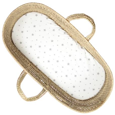 Drap housse couffin ovale stella Blanc+Gris 1 - vertbaudet enfant 