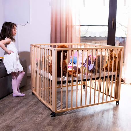 Parc bébé pliable moritz Blanc+Natural 8 - vertbaudet enfant 
