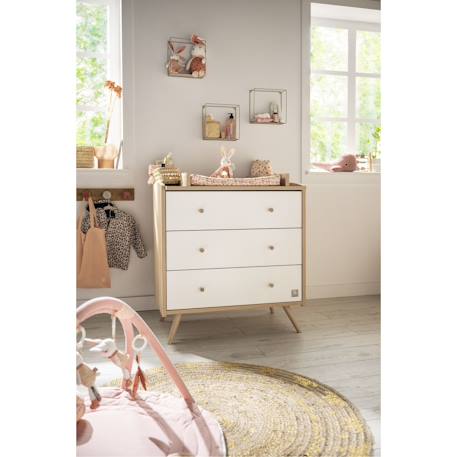 Commode 3 tiroirs - access Marron+Marron/blanc 11 - vertbaudet enfant 