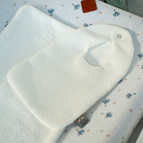 Bavoir en coton nid d'abeille Beige+Bleu+Écru+Gris clair+Rose+Vert 7 - vertbaudet enfant 
