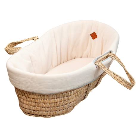 Habillage de couffin en gaze de coton jeanne Beige+Blanc+Bleu+Camel+Écru+Gris clair+Rose+Terracotta+Vert de gris 2 - vertbaudet enfant 