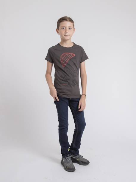 T-shirt col rond pur coton jouancy garçon Gris clair+Gris fonce 8 - vertbaudet enfant 