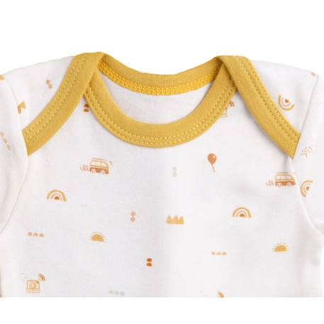 Bodies bébé en coton à manches courtes lot de 3 - sunlight Bleu/blanc+Jaune/blanc+Vert/blanc 8 - vertbaudet enfant 