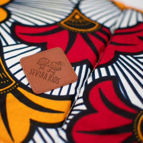 Couverture réversible wax fleurs de mariage Bleu+Rouge 6 - vertbaudet enfant 