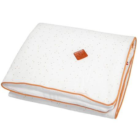 Couverture en gaze de coton jeanne Beige+Blanc+Blanc à pois or+Bleu+Camel+Écru+Gris clair+Terracotta+Vert de gris+Vieux rose 12 - vertbaudet enfant 